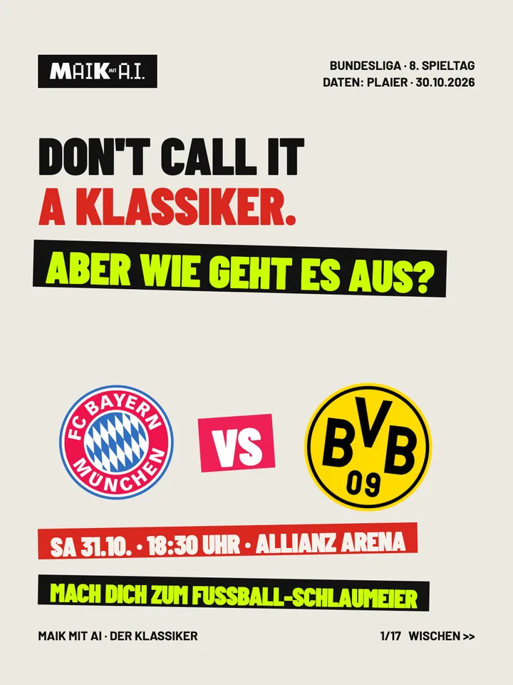 Folie 1 von 17: Don't call it a Klassiker, aber wie geht es aus